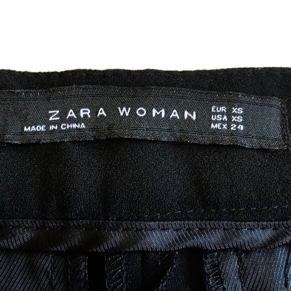 Zara Woman Ruffle Frill Trim Pants Trousers Sz XS - Picture 8 of 12